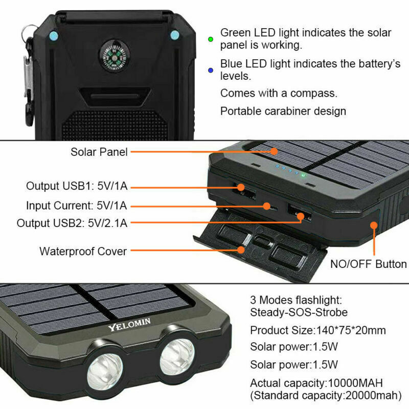 Solar Powered USB Power Bank